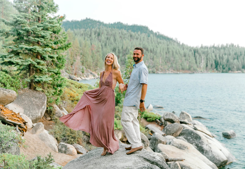 couple standing by water