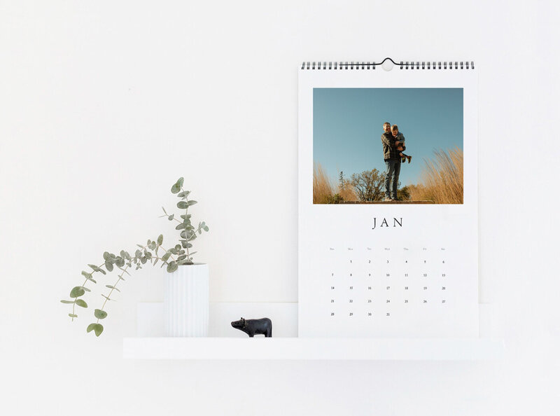 monthly coil hanging photo calendar available in Winnipeg 