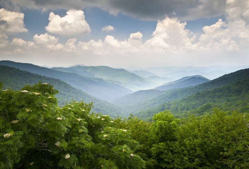 Summer mountain view in Asheville