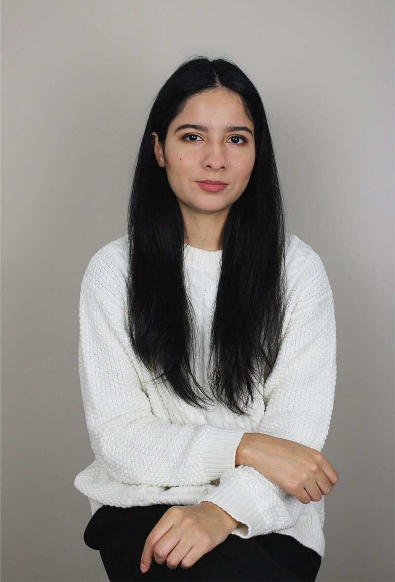 woman looking straight