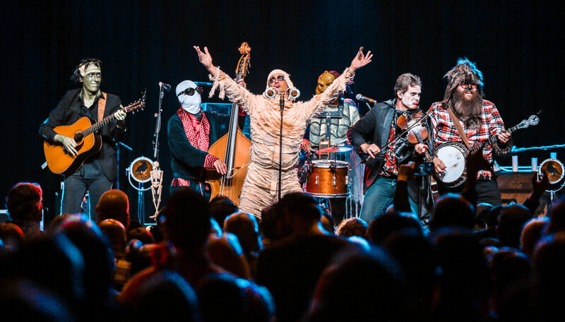 On Halloween Asheville Photographer Light Shifter Studios takes photos of Old Crow Medicine Show. 