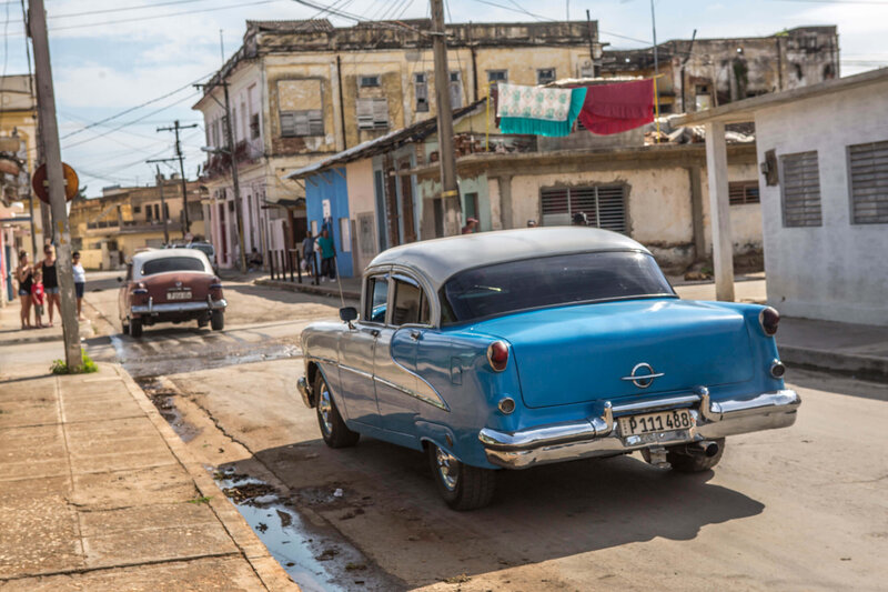 vintage car on street in Cuba