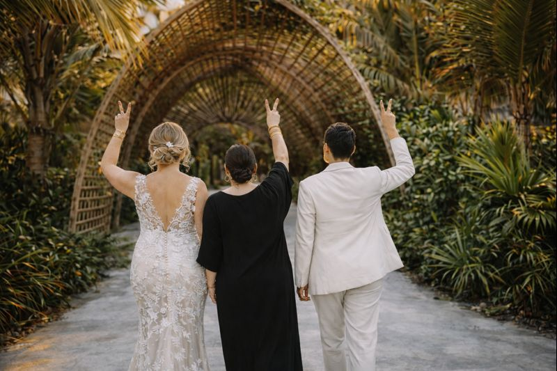 Dana supporting a real destination wedding couple