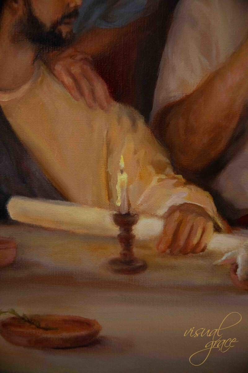 Catholic artwork depicting the fulfillment of the Old Testament through Jesus Christ. Liturgical art for your Catholic sanctuary.