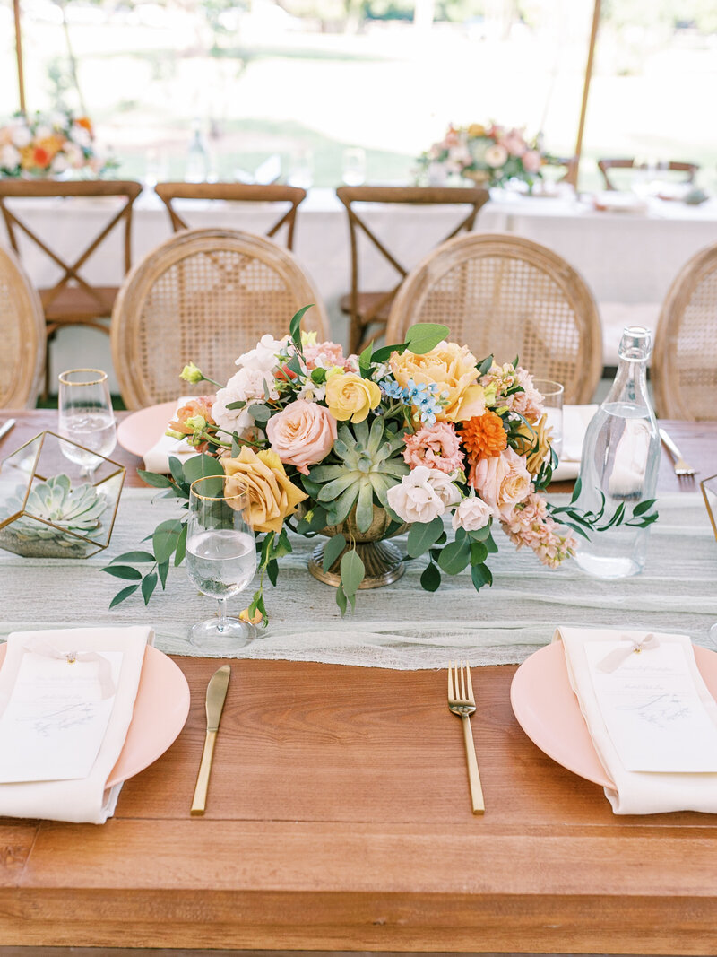 Peach and Sage wedding with succulents