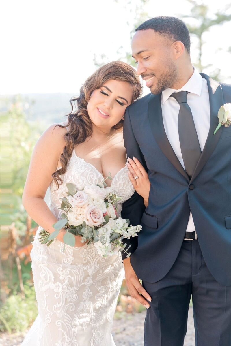 Le Belvedere Wakefield Wedding , Captivating bridal portrait in Ottawa, her serene expression uplifted by makeup from Red Carpet Glamour.