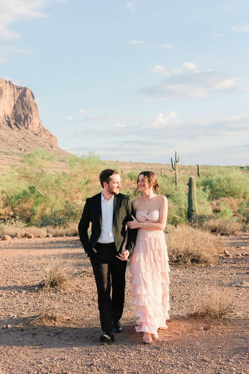 Engagement photos in Arizona by Lost Dutchman Trail.