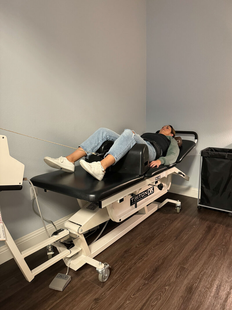 Spinal decompression therapy treatment table