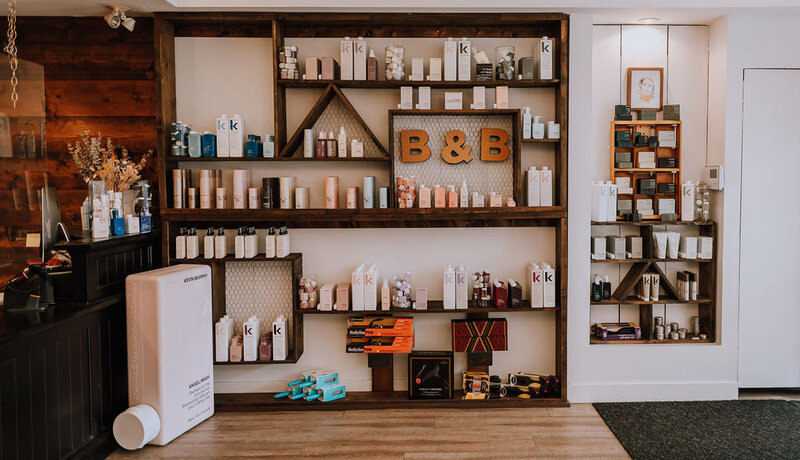 Beard and Bardot's display of the Kevin Murphy hair product line in the salon in Abbotsford, BC