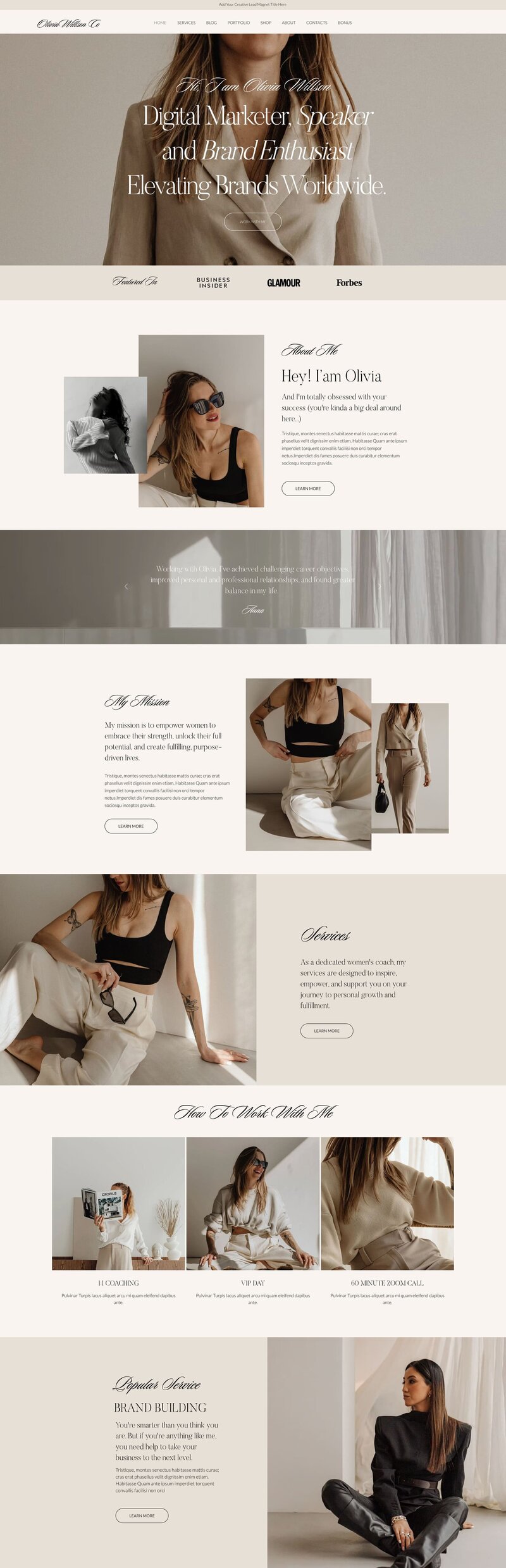 Wix website template