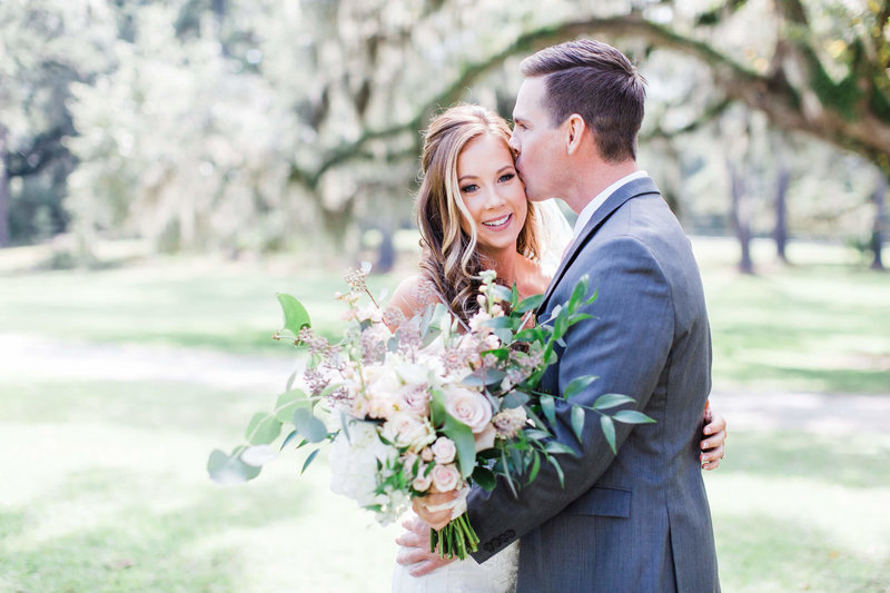 Bride and Groom portraits at Rosehill Mansion in Bluffton