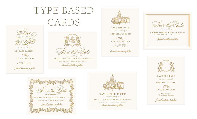 non-photo save the date card layouts