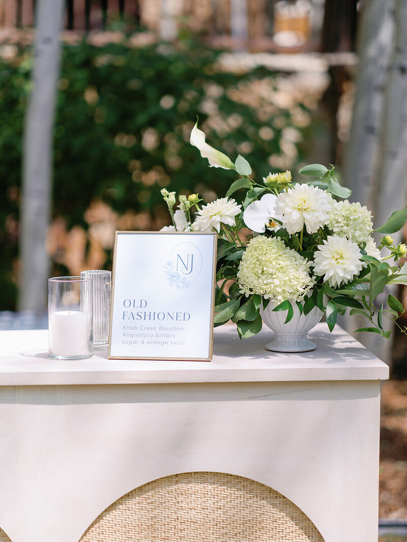 Custom Floral Bar Sign