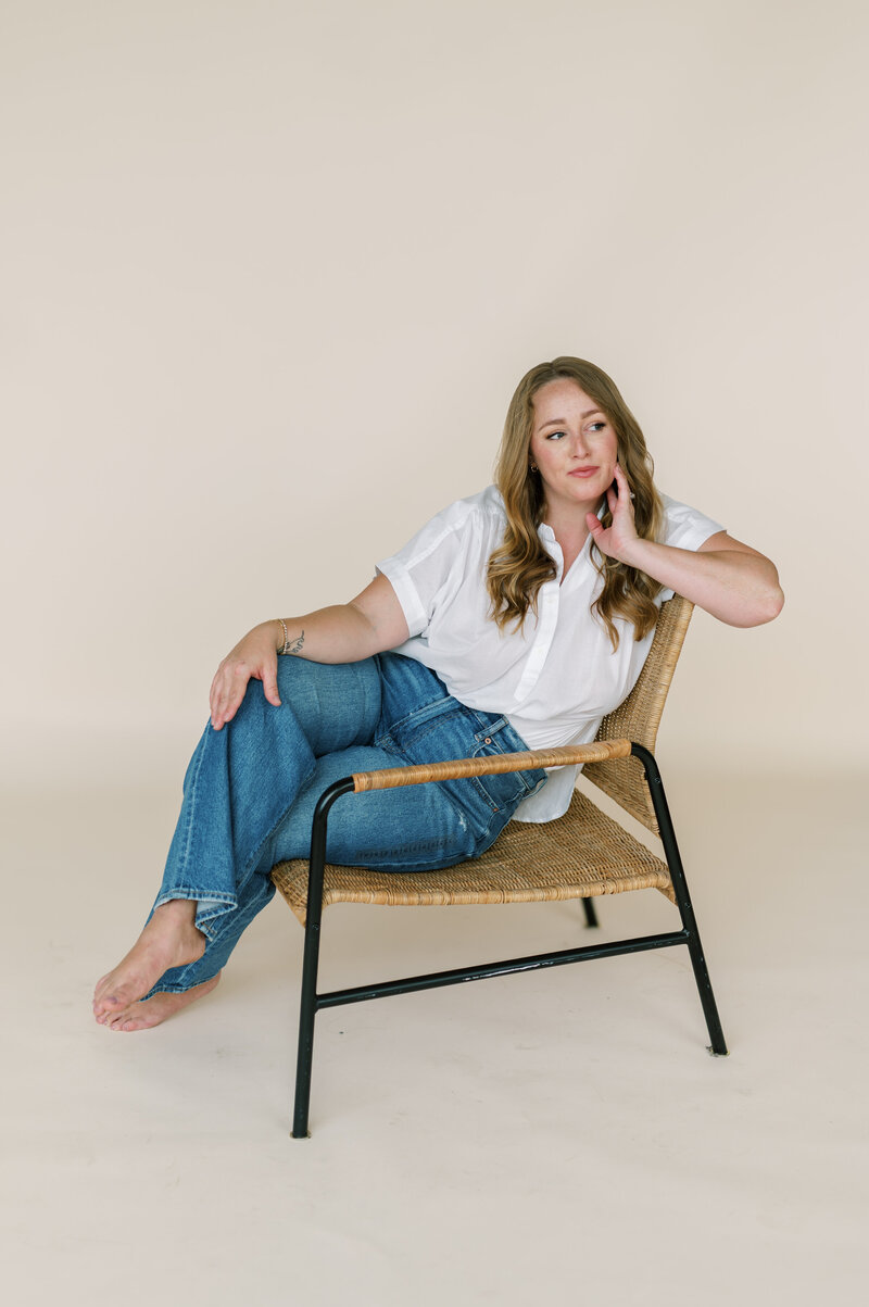 Courtney Paige, wedding photographer Cleveland Ohio, refined yet approachable branding portrait in natural lig