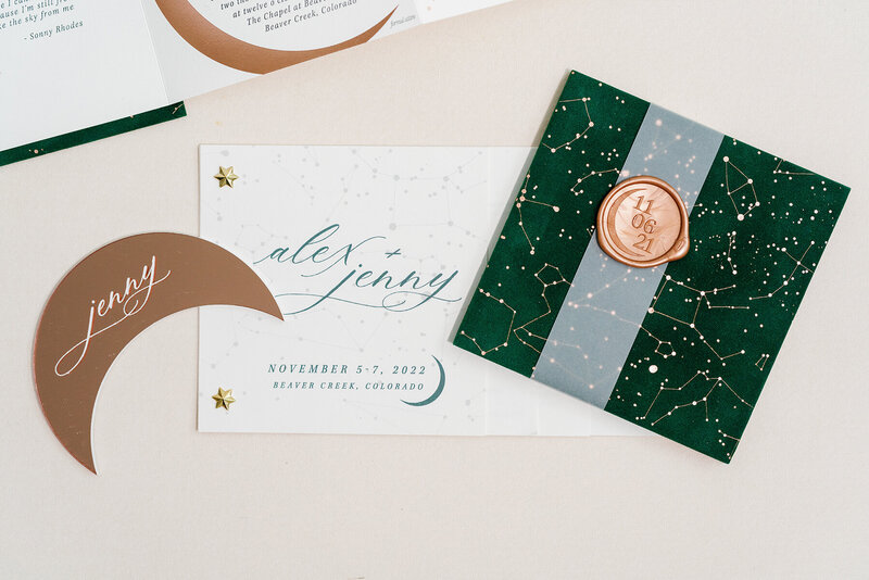 Crescent Moon Acrylic Place card