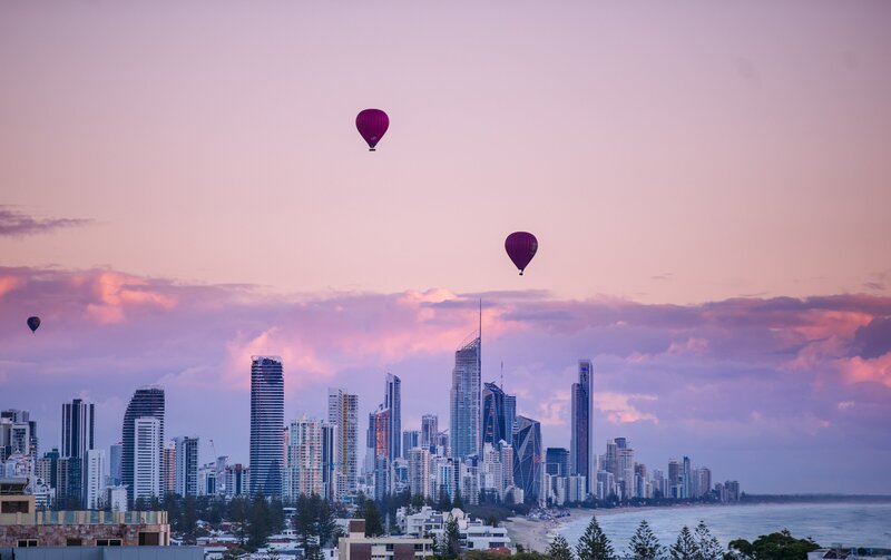 Hot Air Balloons over Gold Coast, Australia