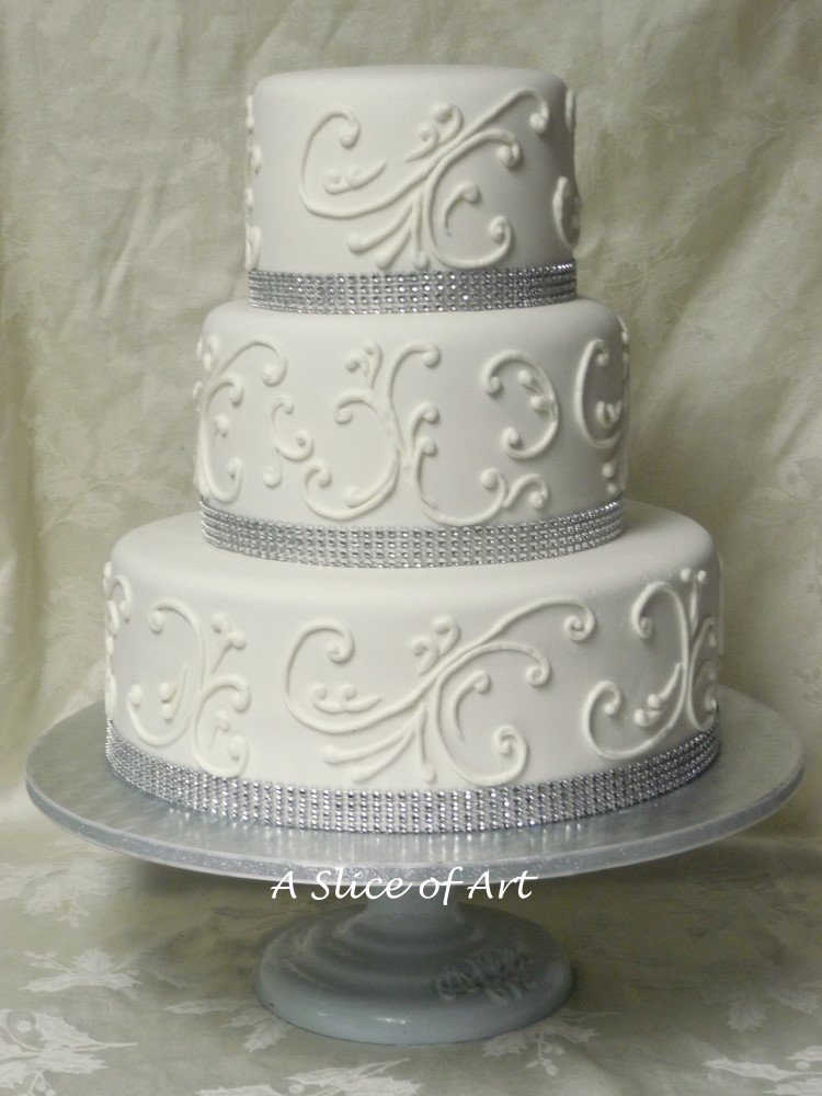scrp;;ed bling wedding cake