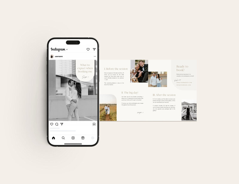 Neutral Instagram templates for photographers Ivory Vines 11