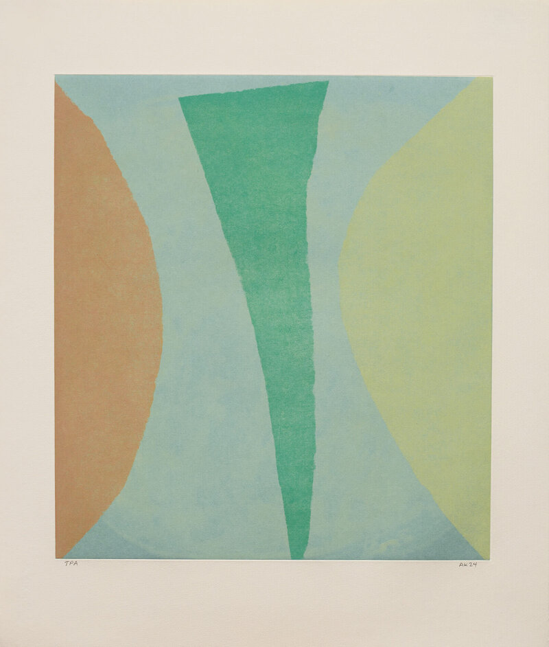 'Verdant Air' by Anna Kunz – a spit bite and soft ground etching on chine collé, measuring 26 1/2 x 22 1/2 inches.