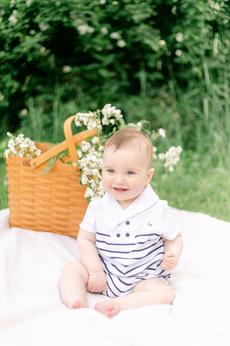 A milestone baby portrait by Rochester NY family photographer Emi Rose Studio.