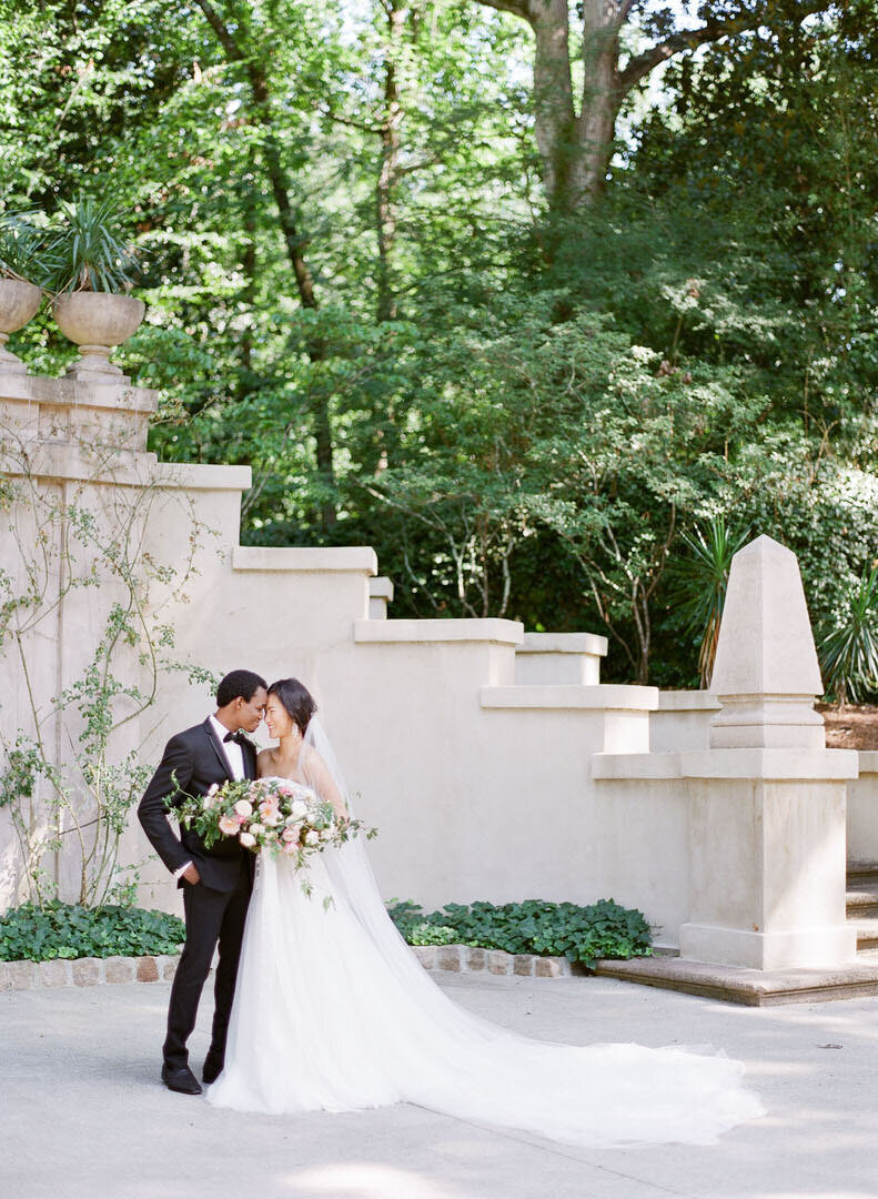 Bride and Groom Nose to Nose at Atlanta Swan House Photo