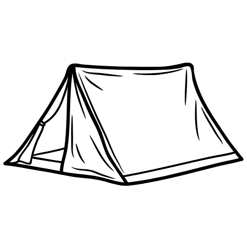Outline of a campin tent
