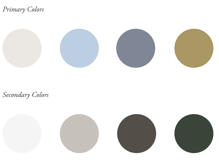 Color Palette for Chateau Lill, a Washington Wedding Venue