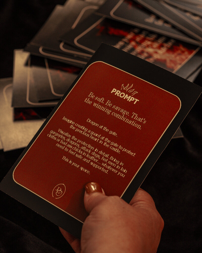 Product design for ByeCurious digital and printed card deck, part of the brand’s emotional release and empowerment collection created by Her Higher Standard.