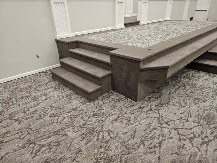 Carpet installed at a church.