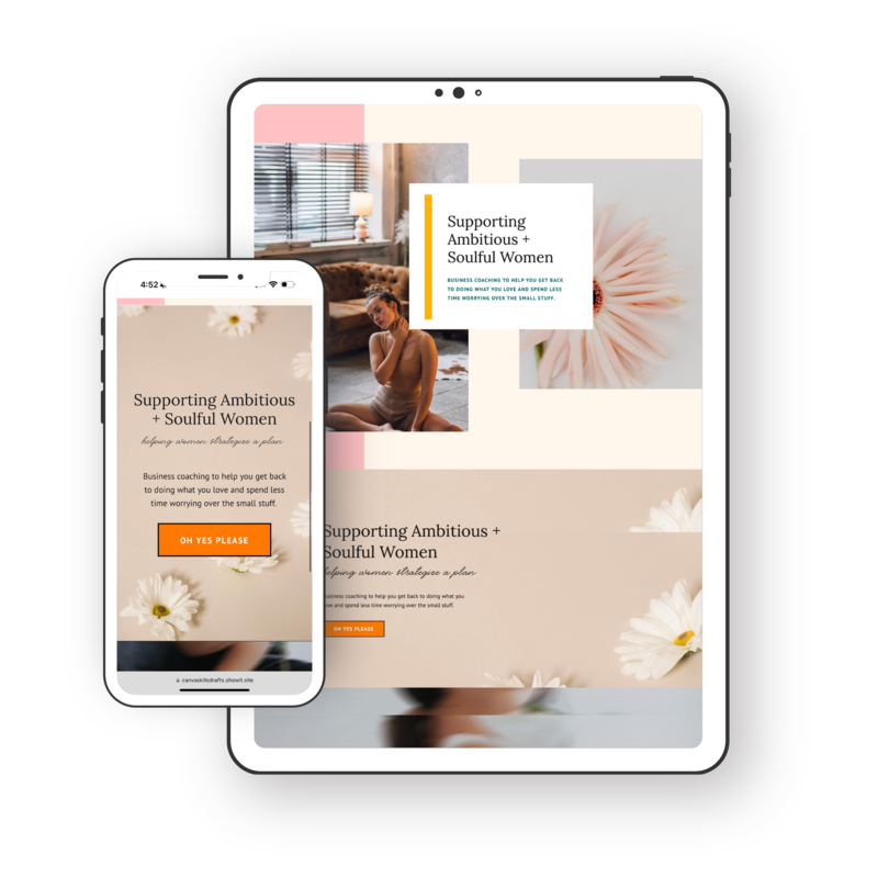 Showit Glow Up Canvas Collection Freebie