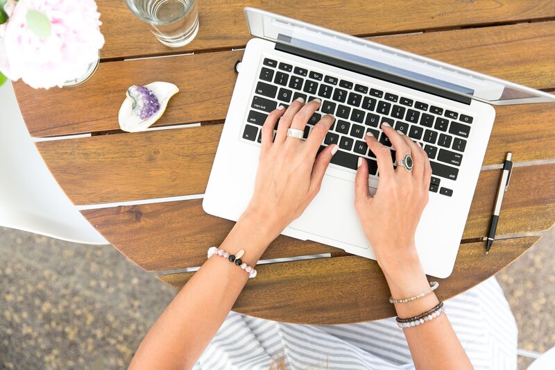 woman working on laptop