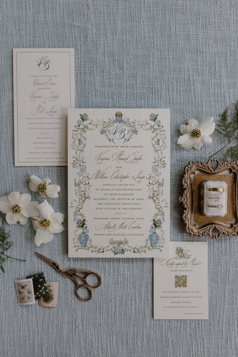 wedding flatlay details asheville nc