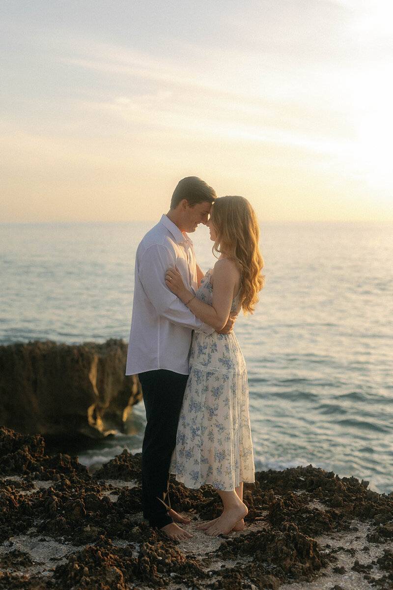 Couple embracing and laughing