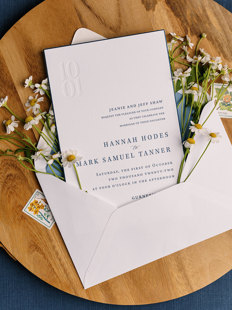 Beach Watercolor Letterpress invitations