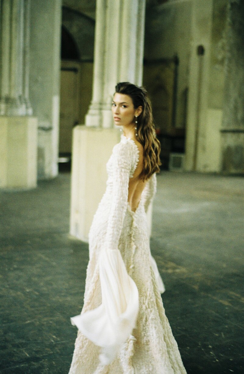 Editorial bridal portrait in London