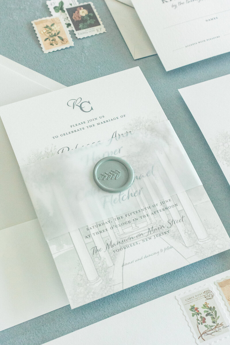 Terra cotta wedding invite
