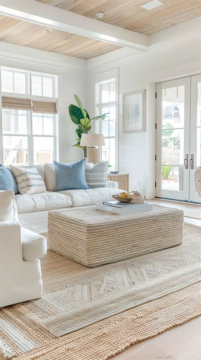 +66 Stunning Coastal Living Room Ideas You'll Adore