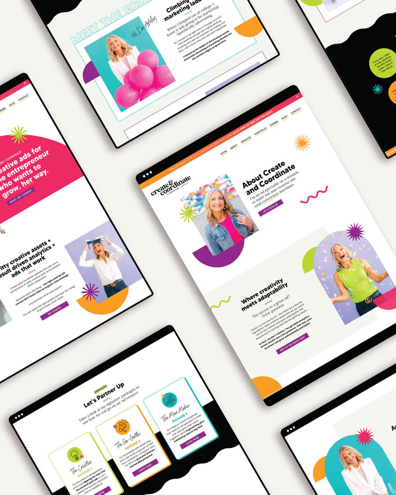 Website Mockup on iPads for Create & Coordinate Marketing Agency