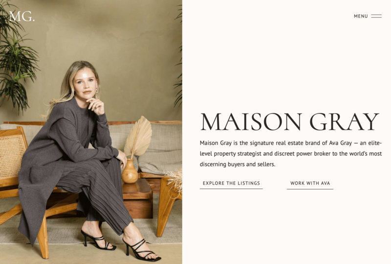 Maison Gray real estate website & brand identity, designed for premium market presence.