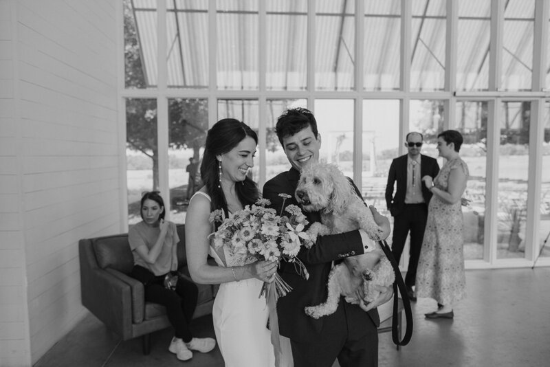 Bride and groom make a toast