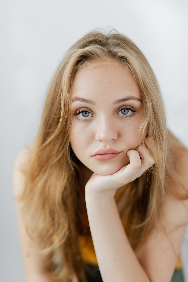 portrait of a girl with blue eyes