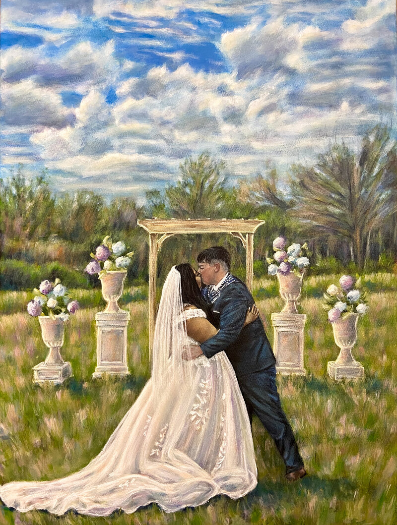 Luvilina and Kevins live wedding painting