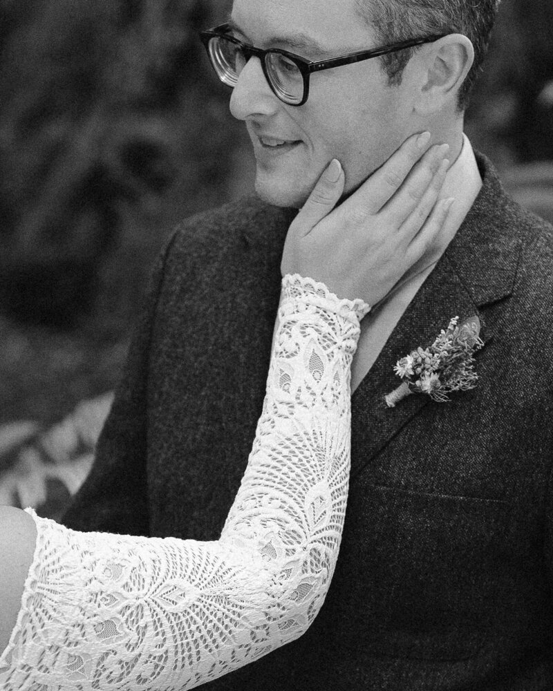 Bride at her elopement in San Juan Islands