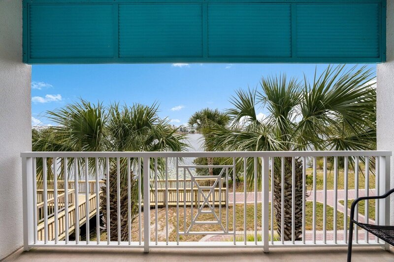 balcony overlooking lake