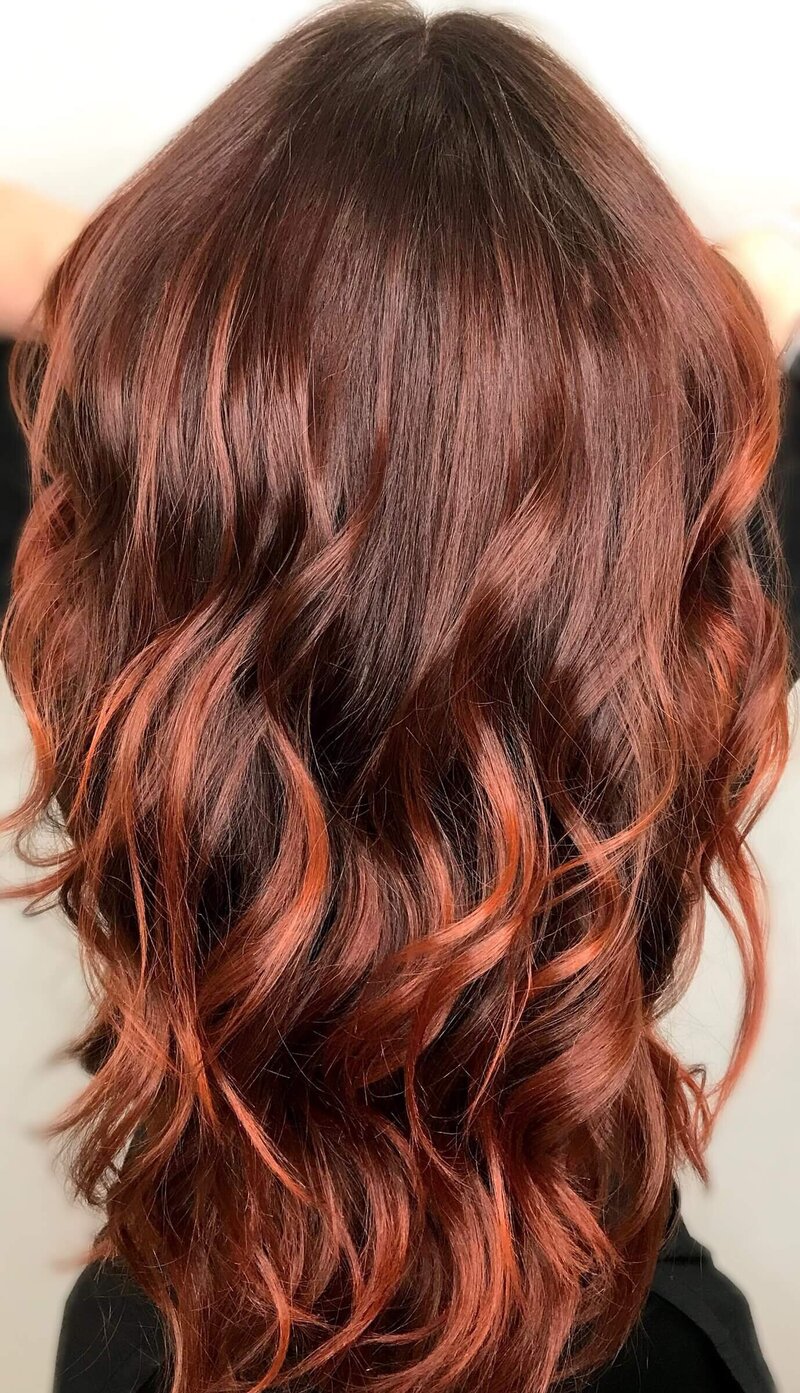 Red balayage gloss hair Murrells Inlet