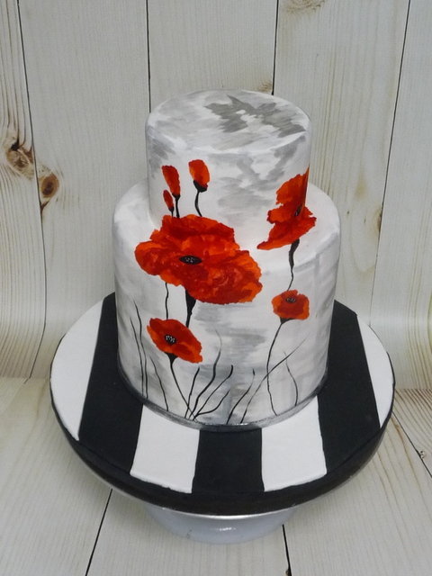 painted poppy cake
