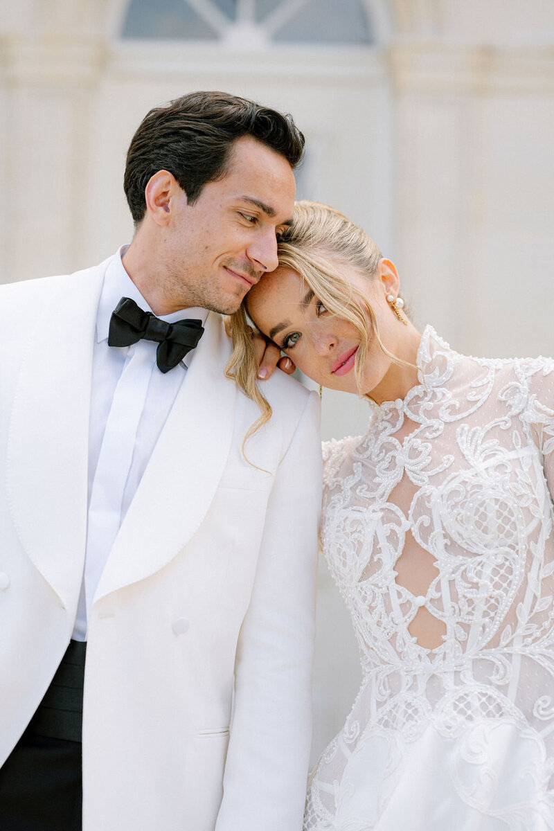 Bride and Groom black tie wedding featured in Vogue