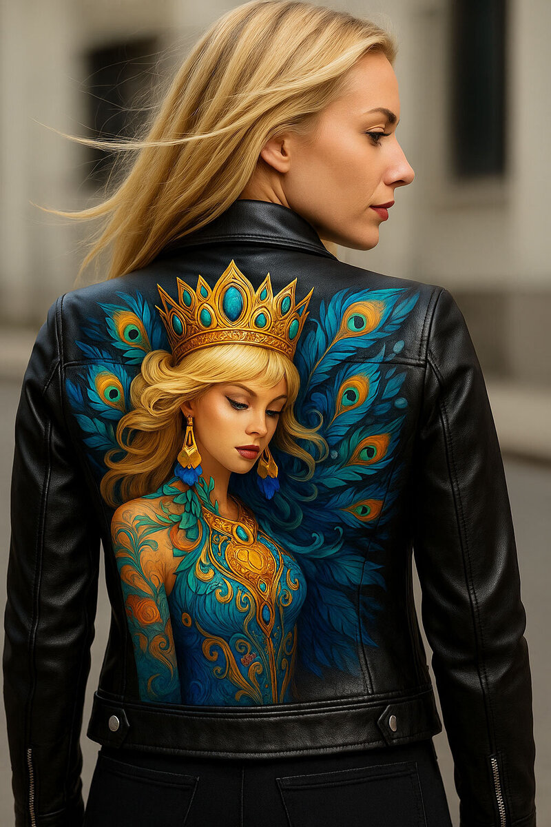 Sample of a tier 6 custom painted leather jacket