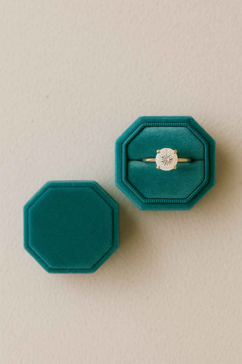 bespoke wedding ring box with diamond ring for a destination wedding at Lake Como