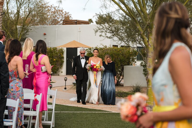 Bride coming down the aisle